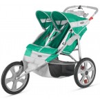 Instep Flash Fixed Wheel Double Jogger - Grass/Grey